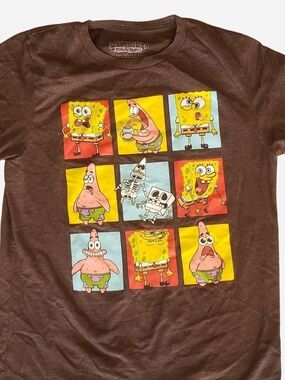 SpongeBob SquarePants Short Sleeve Tee with Colorful Character Panels